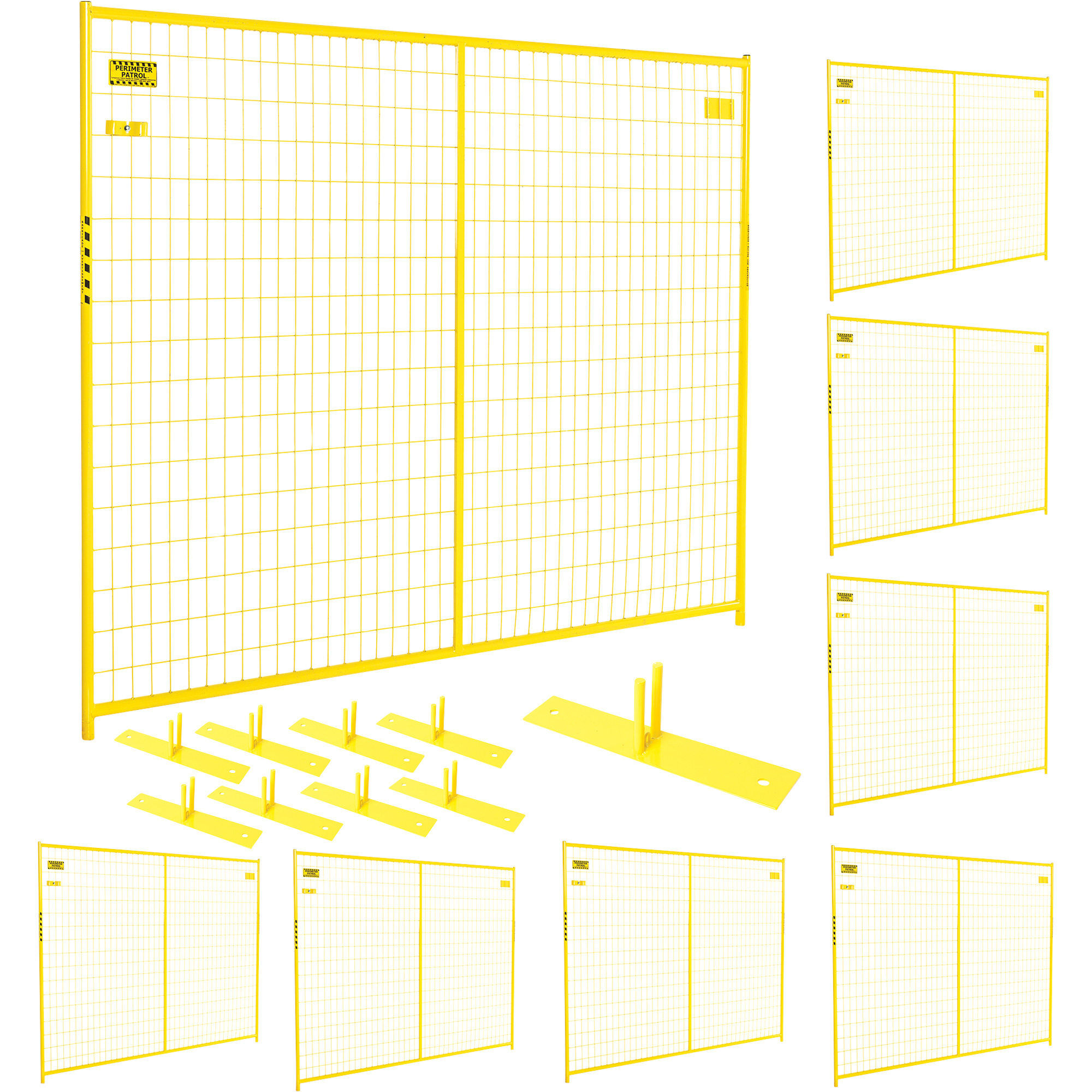 Jewett-Cameron 8-Panel Perimeter Patrol Kit, Temporary Fence Panels, Each 7 1/2ft. x 6ft., Model# RF 10006 - 8